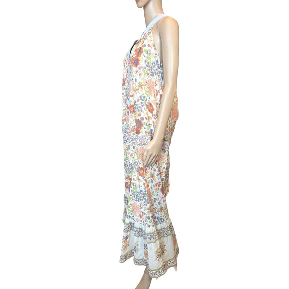 Free People Kelso Maxi Dress Large XL BOHO Peasant Floral Cottagecore Prairie - Picture 4 of 16